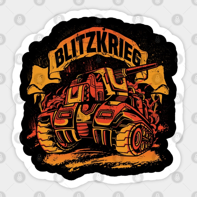 Blitzkrieg Tiger, Panzer 3 Comic Art Frank the Tank Costume Sticker by schmomsen